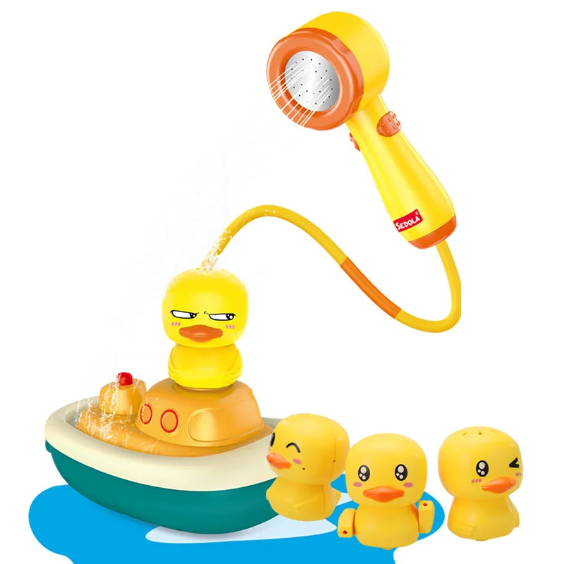 

New Bath Toys Baby Water Game Pirate Ship Duck Model Faucet Shower Electric Spray For Kids Swimming Bathroom Children Gifts