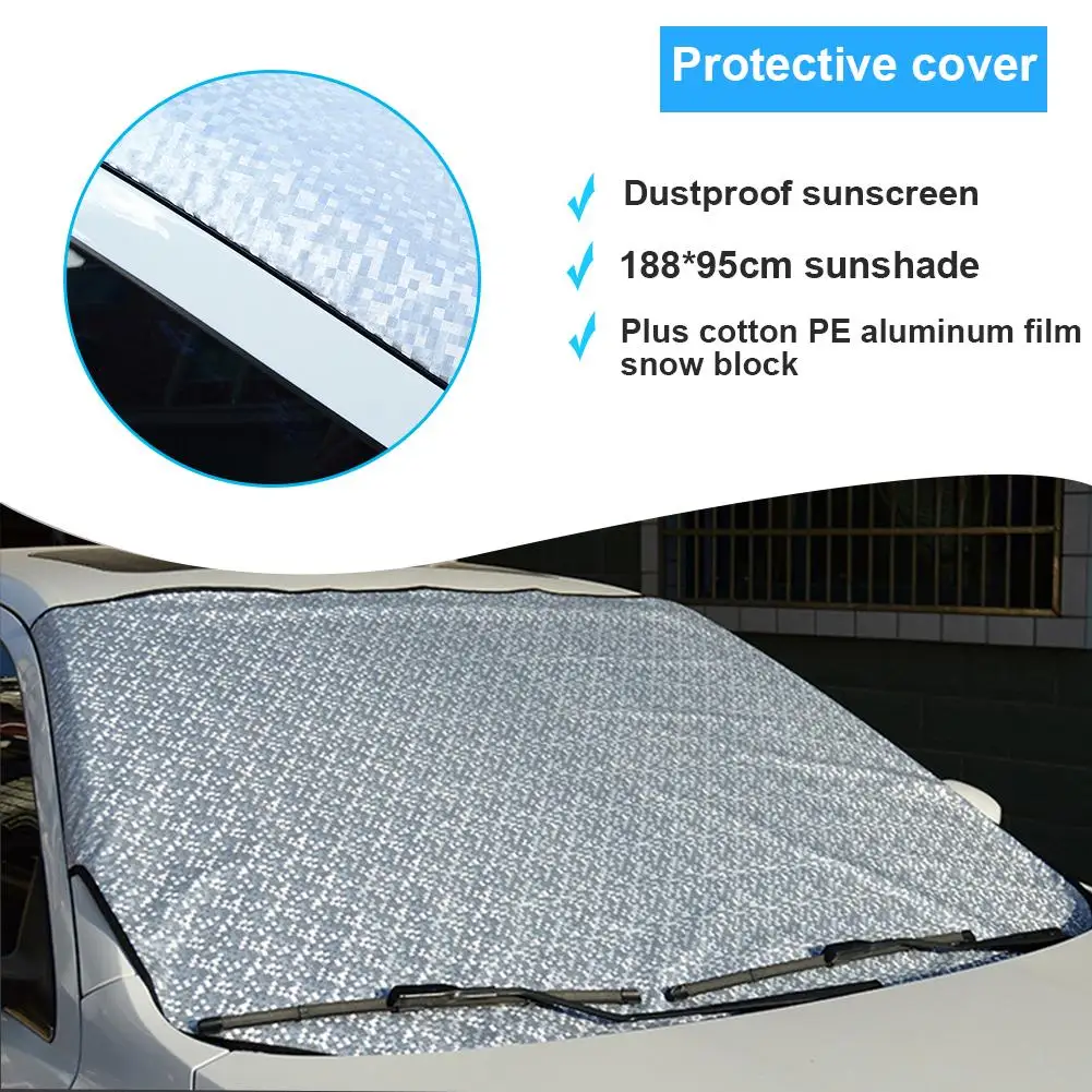 Car Windshield Snow Cover Anti-Wind Weatherproof UV Sun Rain Snow Dust Protection Front Windshield Protectors Cover