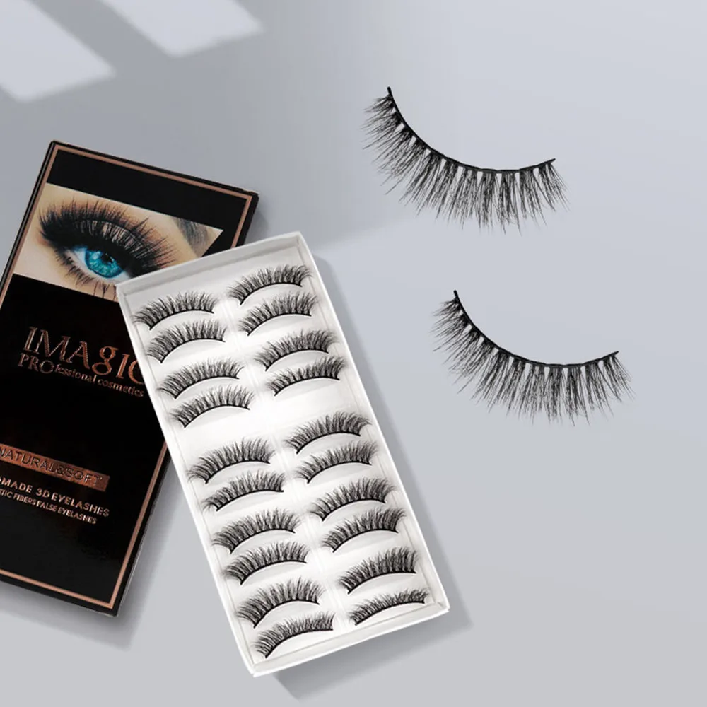 

10 Pairs Natural Dense 3D False Eyelashes Messy Makeup Fake Eye Lashes