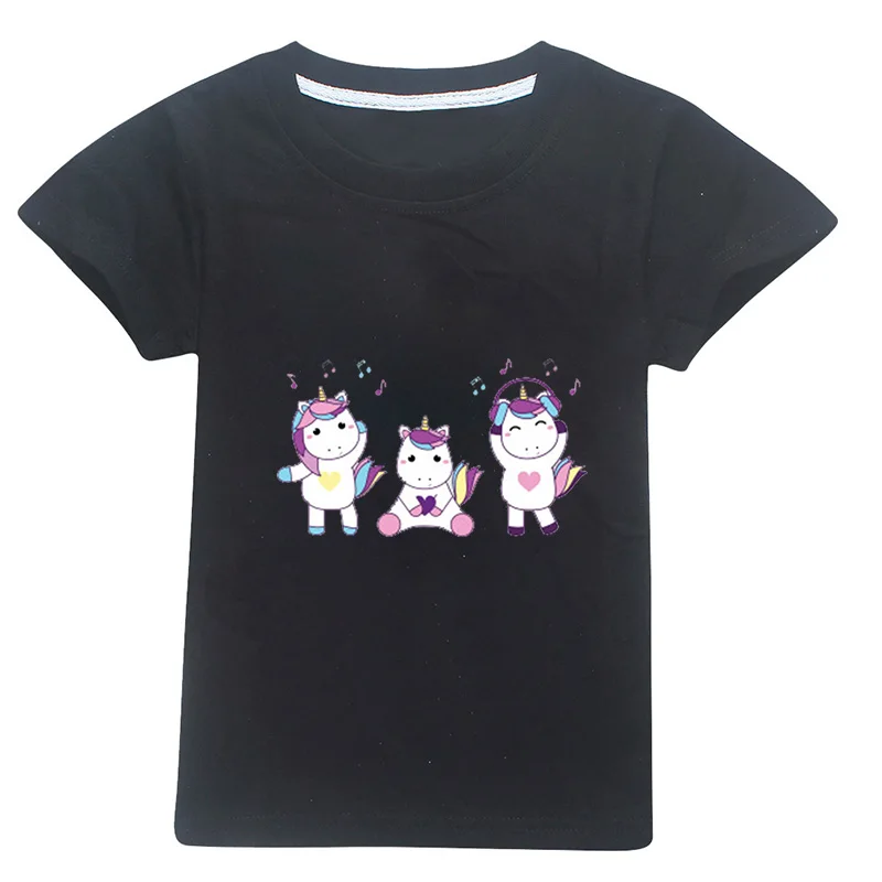 

Kawaii Rainbow Horse Tshirts Cartoon Print Cute Unicorn T-shirt Children Girls Birthday Present Kids Clothes Baby T Shirt Fille