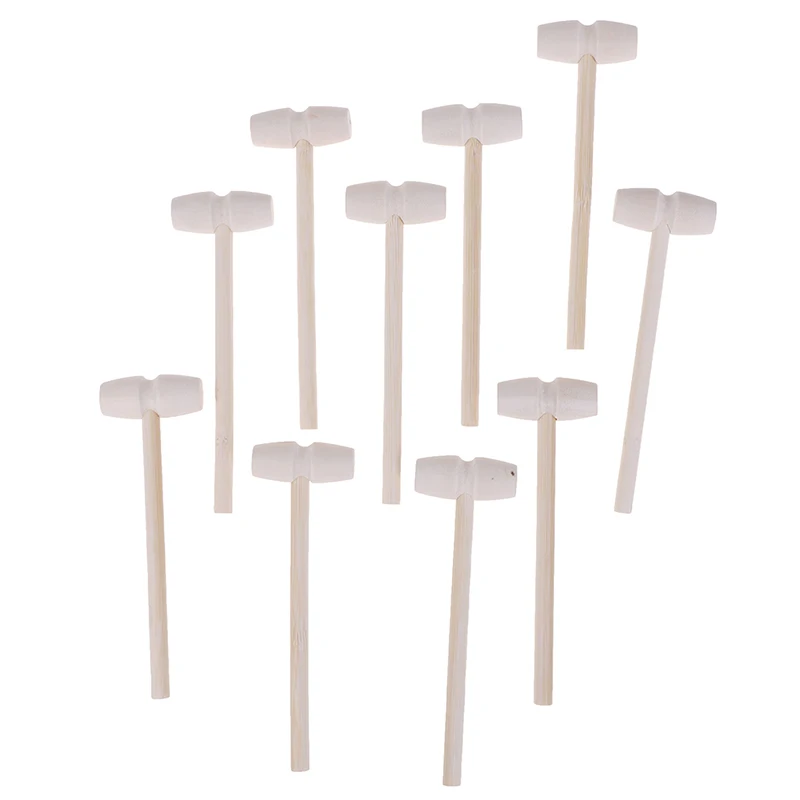 

NEW 10 Pieces Mini Wooden Hammer Balls Toy Pounder Replacement Wood Mallets Baby 140 x 43 x 19mm Hot Sale