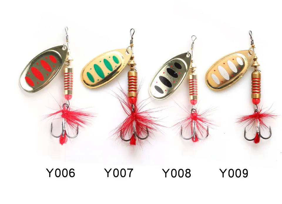W.P.E New Spinner Lure Hard Bait 1pcs 6.5g/10g/13.5g Spoon Lure Metal Lure Feather Treble Hook Fishing Tackle Bass Fishing Pesca