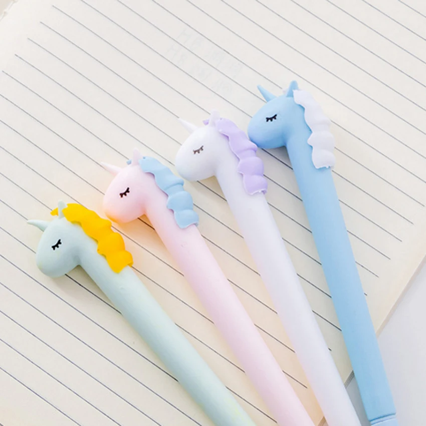 1pcs/lot 0.5mm black ink unicorn gel pen cute gifts writing signing for school and office supplies | Дом и сад