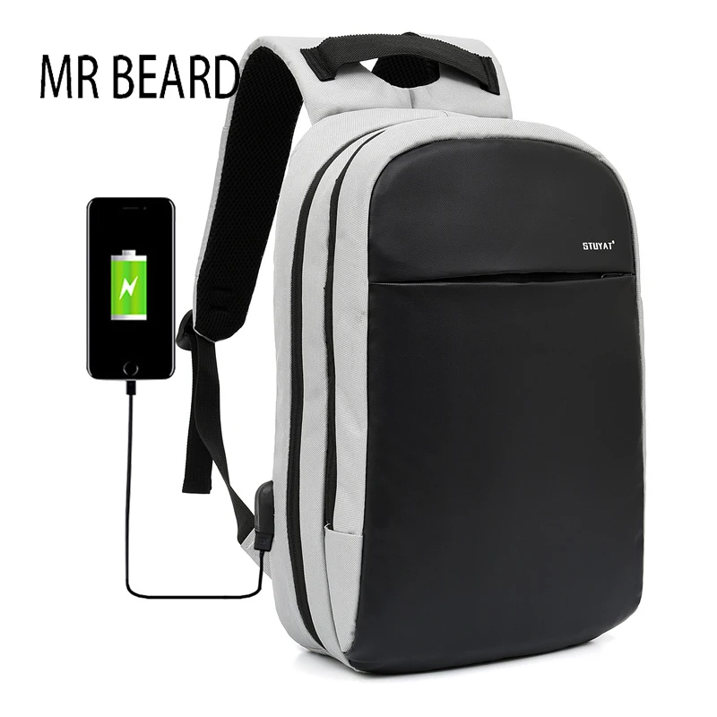Мужской рюкзак для ноутбука с usb зарядкой многофункциональные школьные сумки