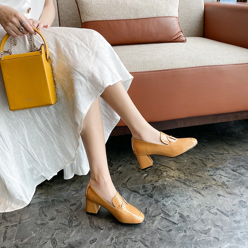 

QZYERAI Ms. Dress Shoes Fashion Leisure Shoes Leather High Heels Wedding Party Pumps Women Shoes