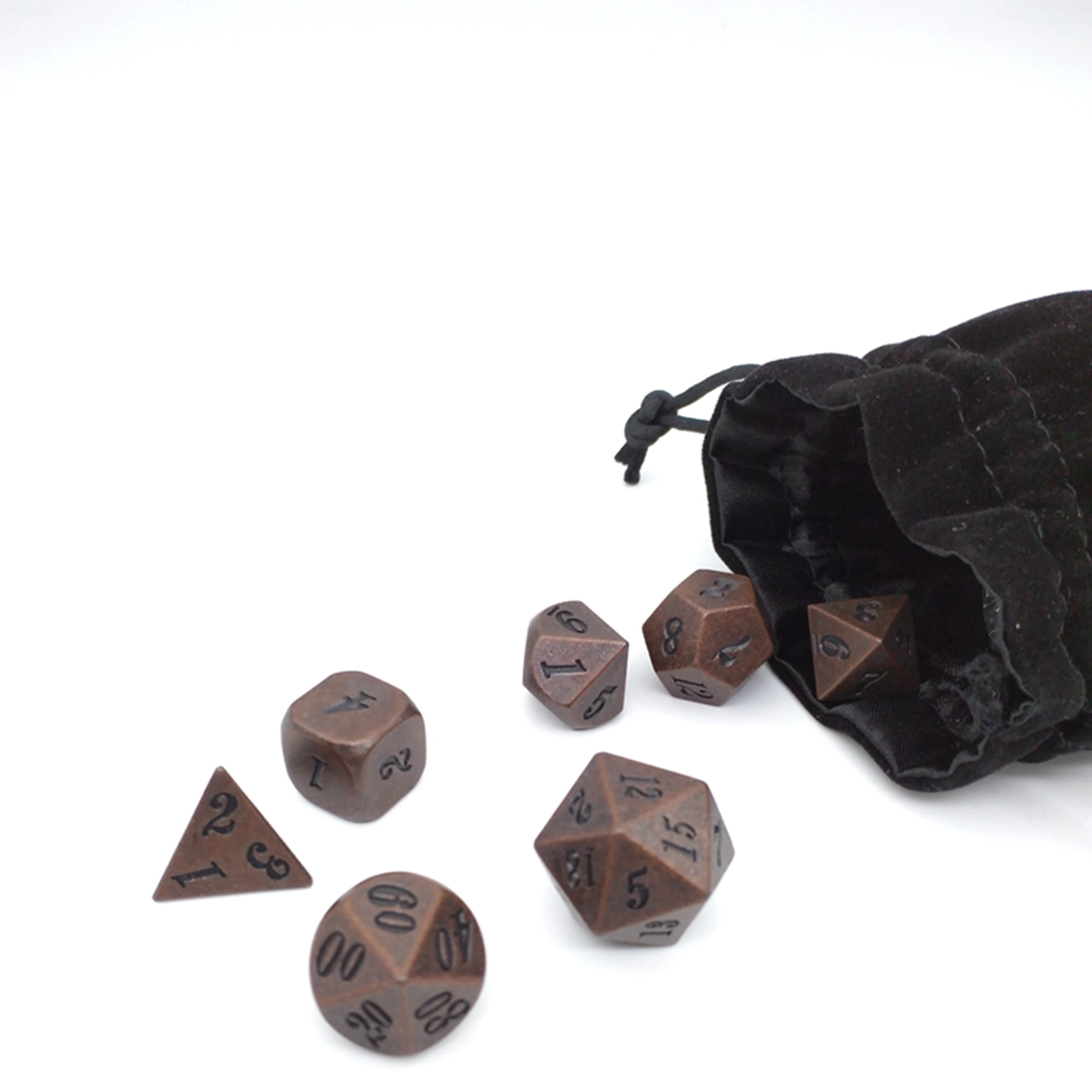 TITAN металлические игральные кости DnD комплект (старый Медь Цвет 7) кисть для бровей