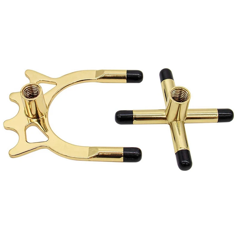 

2 Pack Billiard Brass Bridge Heads Metal Brass Pool Cue Stick Rest Billiard Accessories for Snooker Billiard