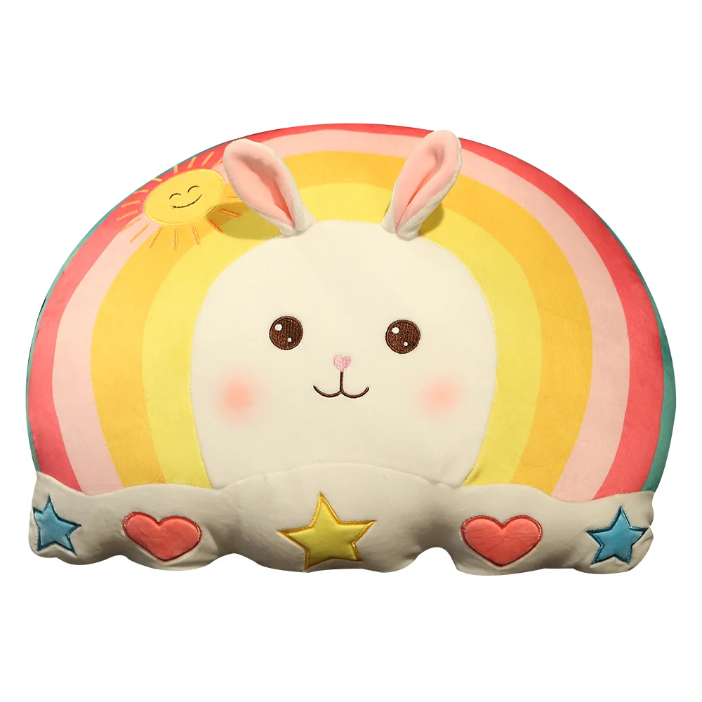 

Nice Hot Kawaii Rainbow Unicorn Rabbit Pig Plush Pillow Toy Soft Cartoon Animal Smile Face Stuffed Doll Bed Sleeping Cushion