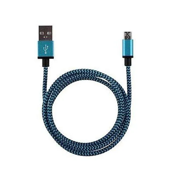 V8 2A Плетеный алюминиевый Micro USB кабель для передачи данных и синхронизации