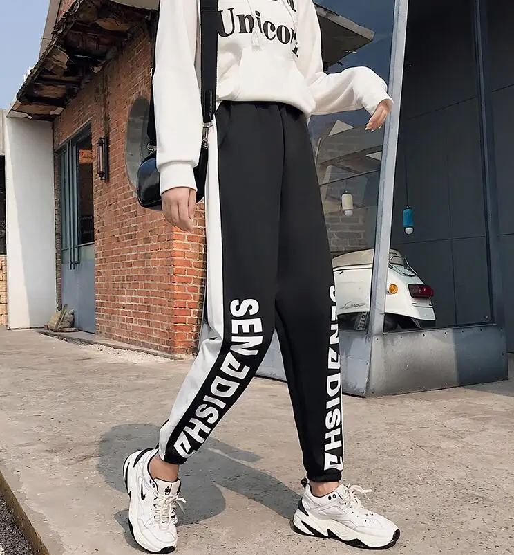 Осенние женские брюки японские Kawaii Harajuku Ulzzang повседневные свободные Ins Harlan повседневные брюки женская одежда для женщин