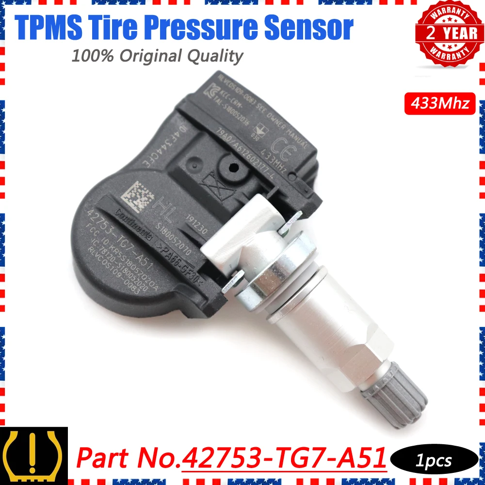 XUAN 1 шт. TPMS датчик давления в шинах 42753 TG7 A51 для Honda Pilot RIDGELINE ACURA NSX 3.5L 2016 2019 433 МГц