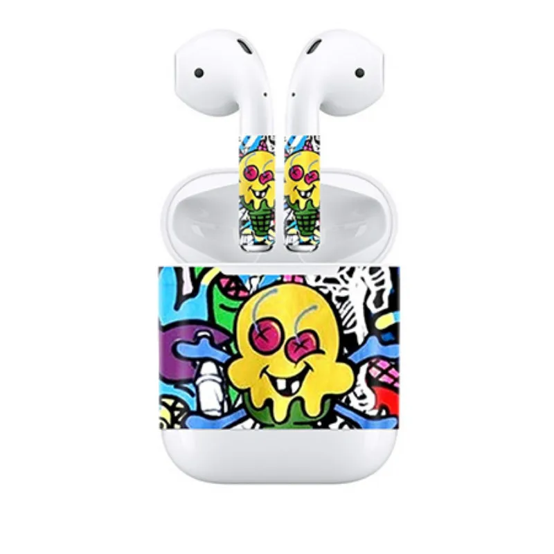 Модная защитная виниловая наклейка для наушников Apple AirPods съемная клейкая