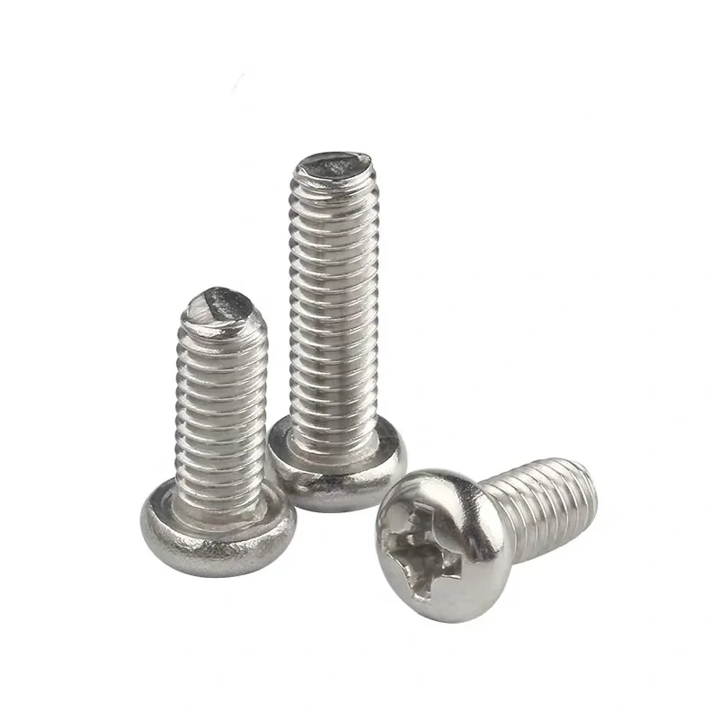 10/50pc M2 M2.5 M3 M4 304 A2 Stainless Steel PWM DIN967 Cross Phillips Pan Round Truss Head With Washer Padded Collar Screw Bolt images - 6