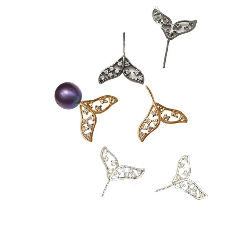 

SNASAN 2 шт. рыбий хвост Позолоченные полубулавки верхняя искусственная бусина шапочки Подвески Ювелирные аксессуары жемчужные подвески соед...