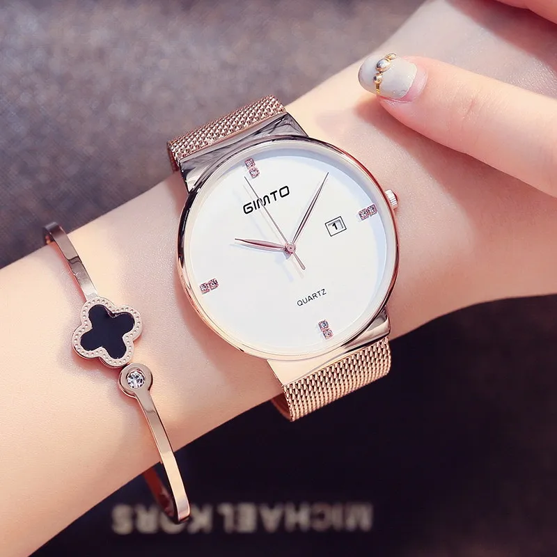 Модные минималистские женские часы простые Стразы календарь Стильные черные