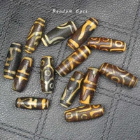 random 6pcs 30mm ancient tibet dzi agates loose beads for diy jewelry making pendantnecklace