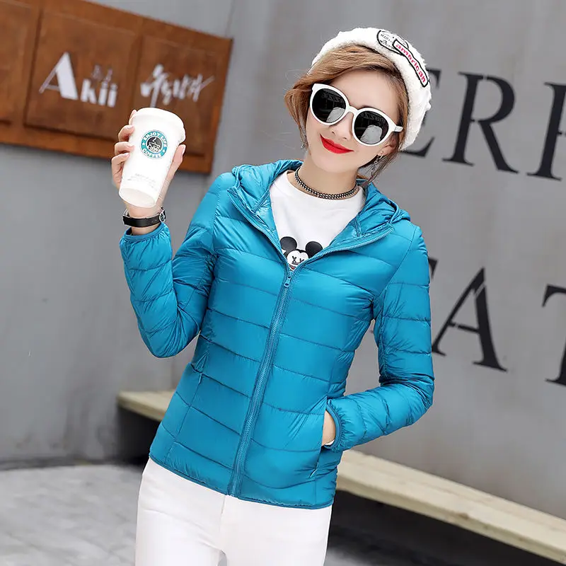 Женский сверхлегкий тонкий пуховик на белом утином пуху зимняя теплая куртка с