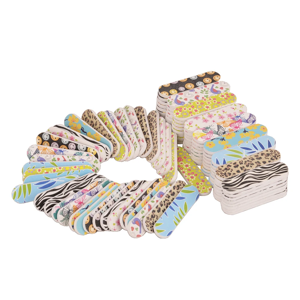 50 шт./партия двусторонние пилки для ногтей зернистость 150/150