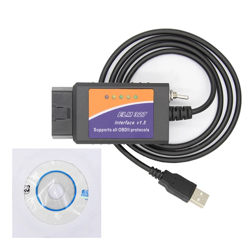 Лучший ELM 327 V1.5 PIC18F25K80 диагностический кабель USB с переключателем для foccus FORScan ELM327 OBD2 автомобильный диагностический инструмент сканер