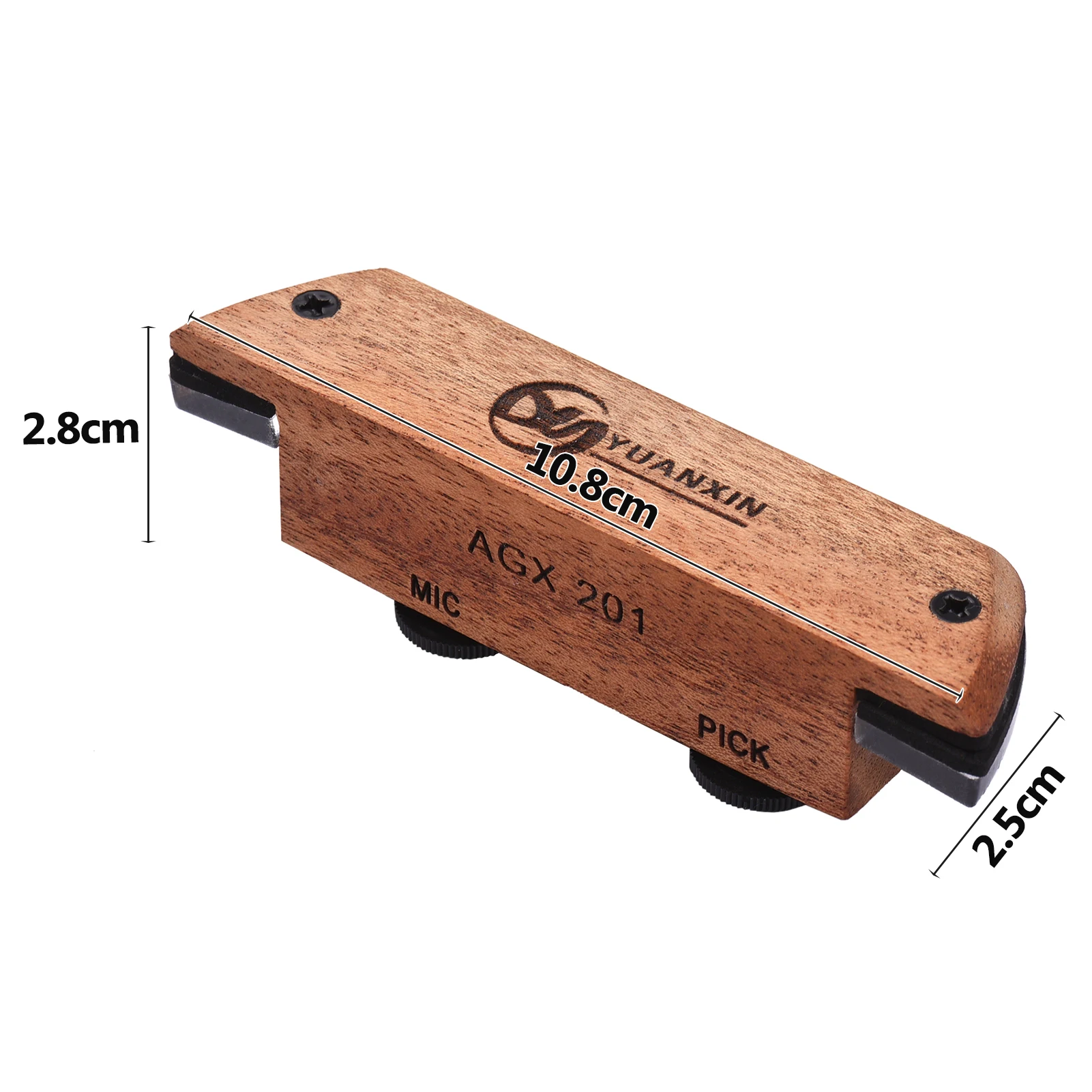 

AGX-201 Acoustic Folk Guitar Soundhole Pickup Wooden Pick-up Transducer Supports Microphone Pickup with 6.35mm Endpin Jack
