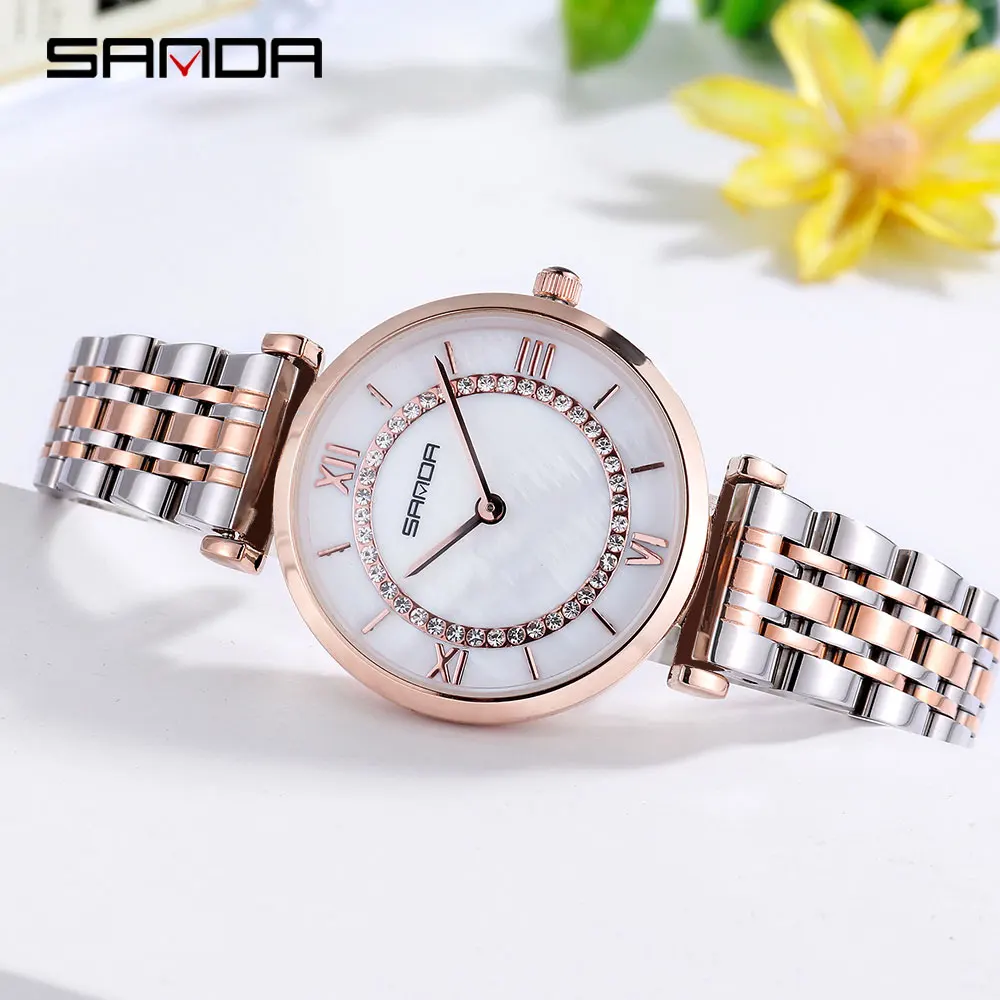 Часы наручные Sanda женские кварцевые элегантные романтические брендовые люксовые