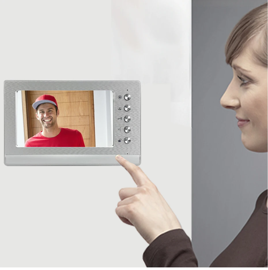 DragonsView Intercom with 2 Monitors 7 Inch Video Door Phone Home Doorbell Camera 800TVL for Apartment Security System | Безопасность и