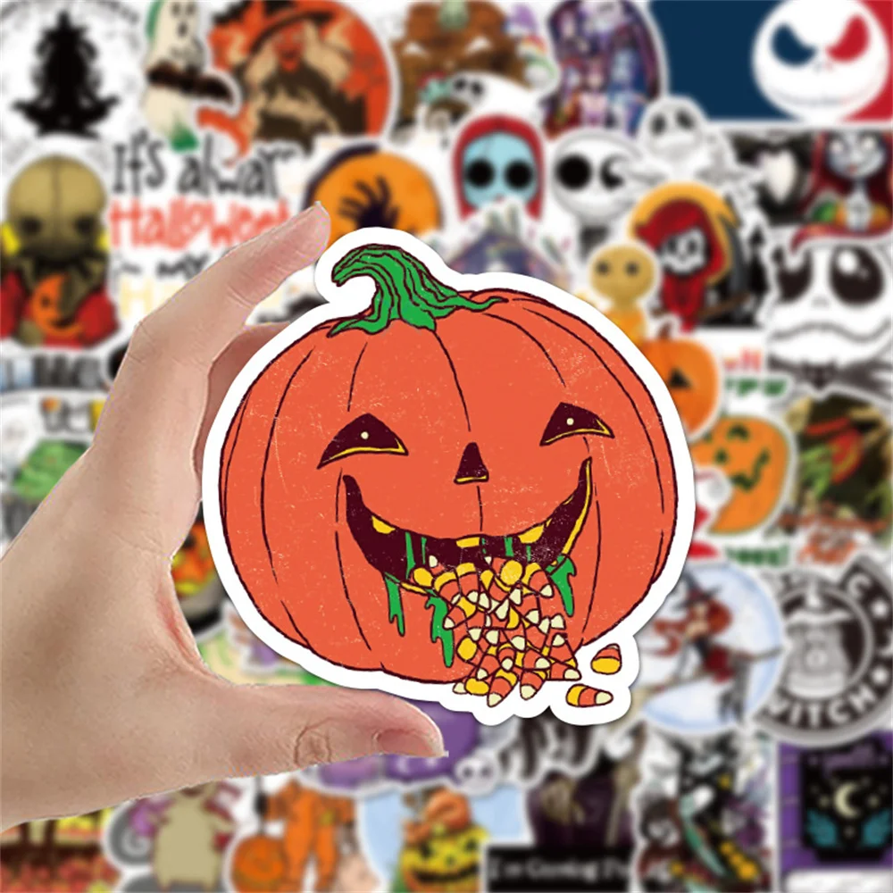 Adhesivo nocturno para decoraci&oacute;n de fiestas, pegatina de Graffiti con personalidad, tem&aacute;tica de Halloween, Navidad, novedad, 10/30/50 Uds., venta al por mayor-2