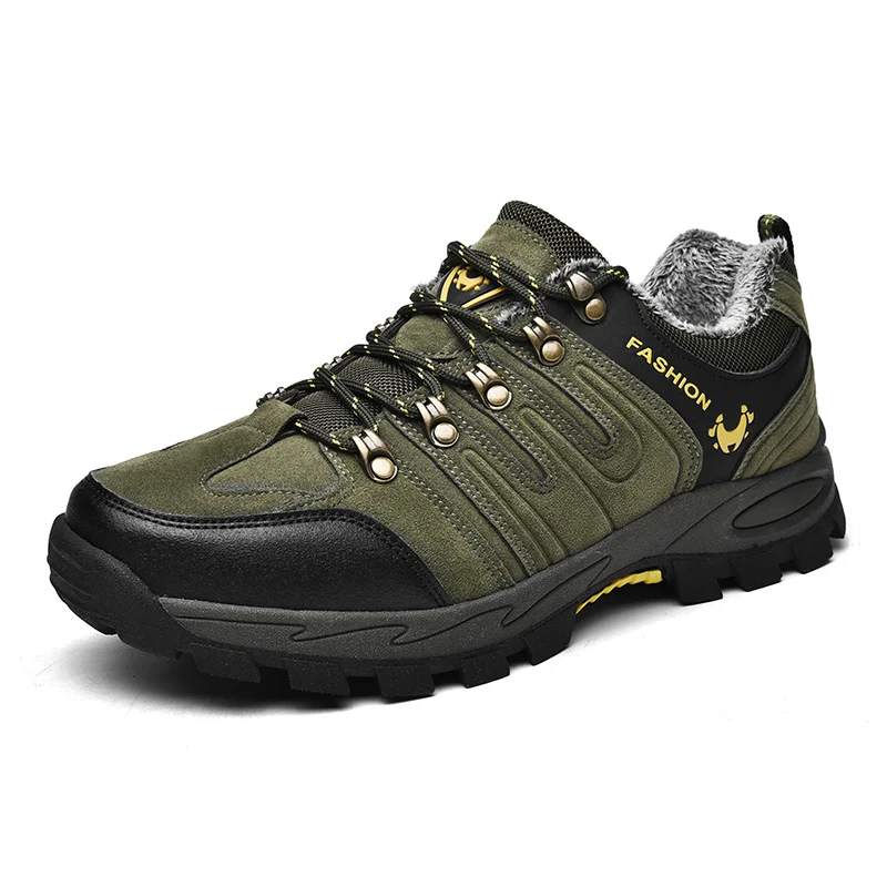 

New Winter 2021 Men Boots Fashion Warm Plush Snow Boots Outdoor Waterproof Sneakers Men Non-slip Hiking Ankle Boots Big Size 47