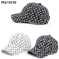 new trend mens and womens spring and summer casual baseball cap diamond pattern outdoor sunshade sunscreen adjustable cap