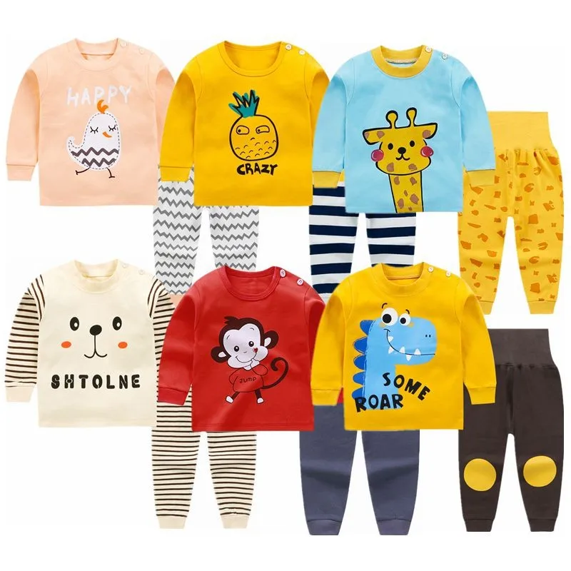 Комплект детского нижнего белья с длинным рукавом из хлопка | Детская одежда и