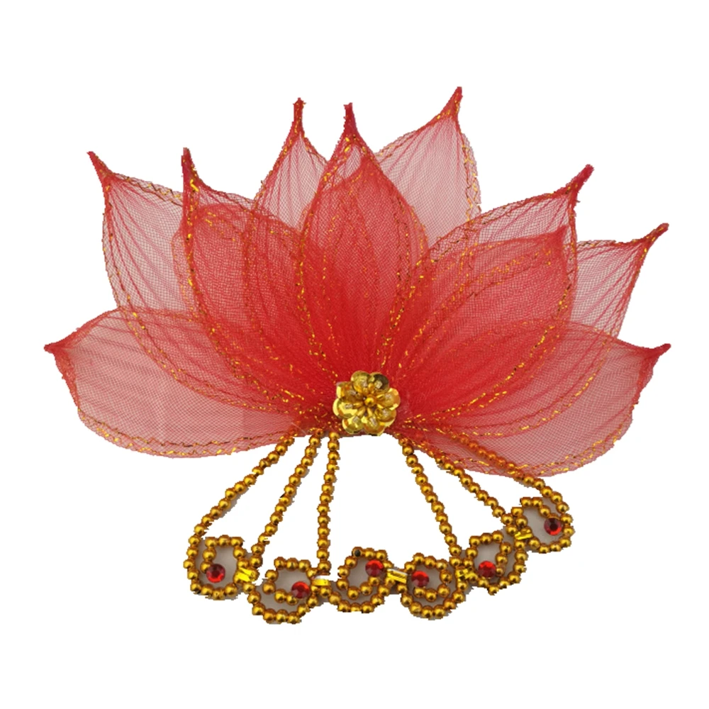 Головной убор с пайетками и цветами для национального классического танца |