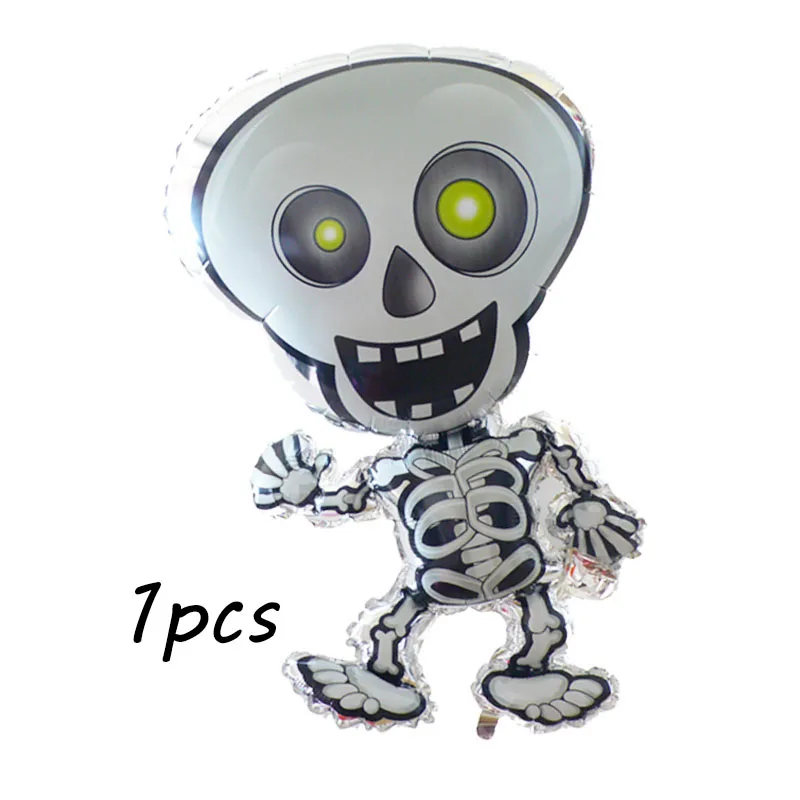 1pcs skeleton 10 шт./лот надувные воздушные шары в форме черепа, летучей мыши, тыквы, украшения для Хэллоуина, детские игрушки для Хэллоуина, украшения для дня рождения, латексные шары - Цвет: 1pcs skeleton
