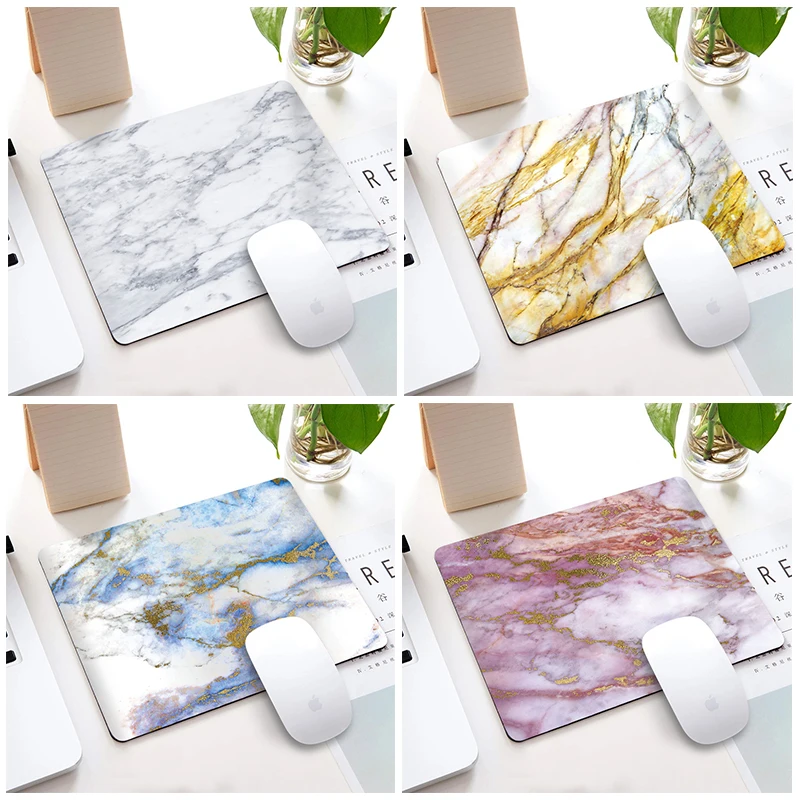 Мраморный узор Прямоугольный Коврик для мыши утолщенный резиновый Настольный