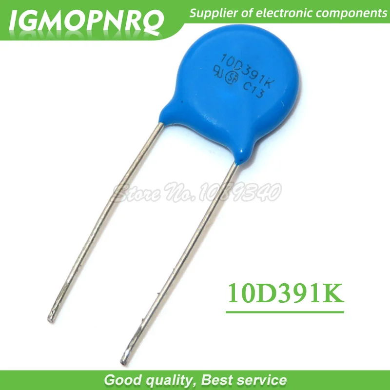 10 шт. Варистор 10D391K 390 в пьезорезистор 10D391 IGMOPNRQ|Интегральные схемы| |
