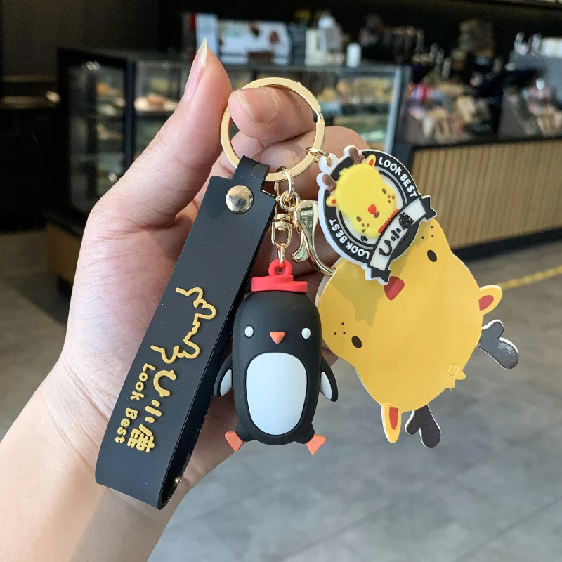 

Cartoon animal Keychain female cute little penguin creative personality doll car key pendant bag Pendant