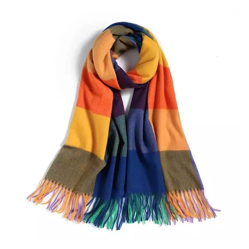

Кашемировый шарф, зимние женские роскошные Брендовые женские шарфы, теплые шали из пашмины, женское одеяло, плотный дизайн Bufanda WJCH9145