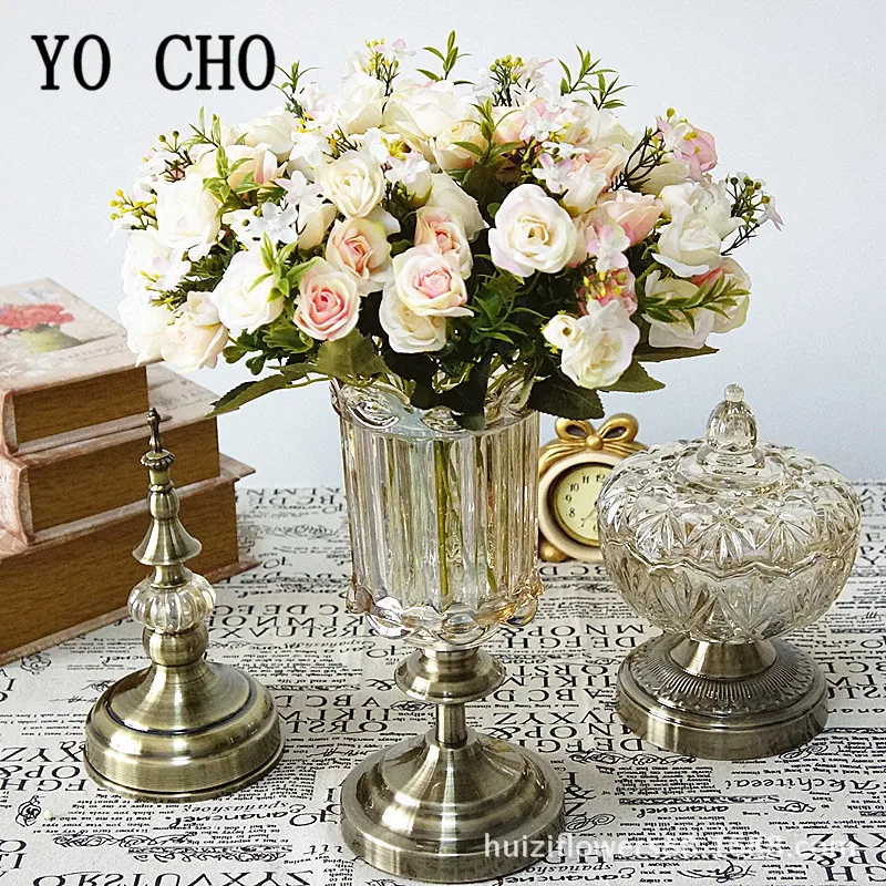 10 голов дворцовые розы Искусственные цветы маленькие белые шелковые