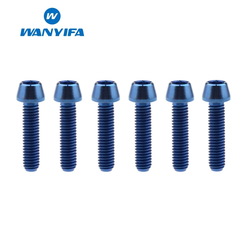 M5X20 blue Wanyifa M5x15 16 18 20 мм Титан/Ti болты для выноса руля для конической головки MTB велосипедные винты фиксированные болты велосипедные части - Цвет: M5X20 blue