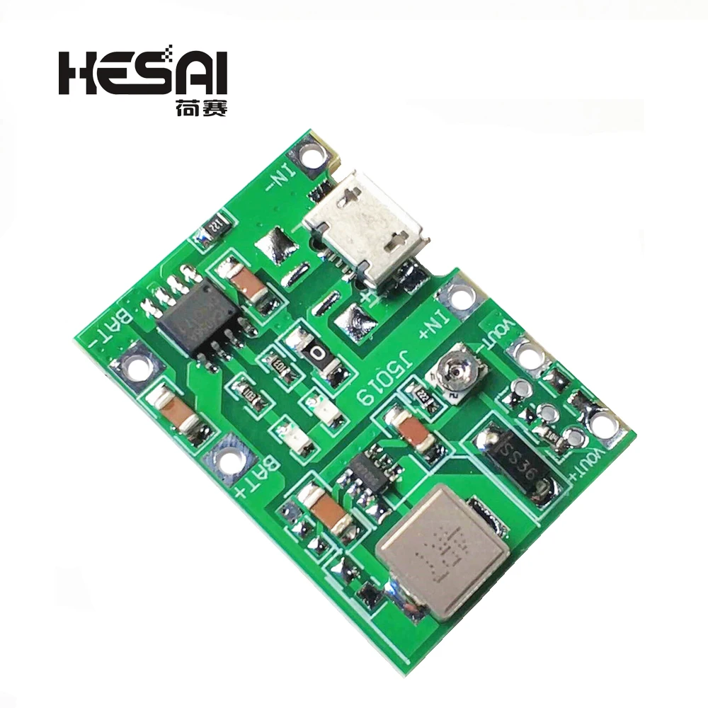 

3.7V 9V 5V 2A Adjustable Step Up 18650 Lithium Battery Charging Discharge Integrated Module