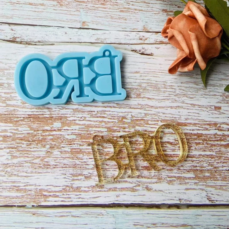 

5 Pcs/Set Keychain Epoxy Resin Mold Key Chain Earrings Pendants Silicone Mould DIY Crafts Jewelry Necklace Casting Tool