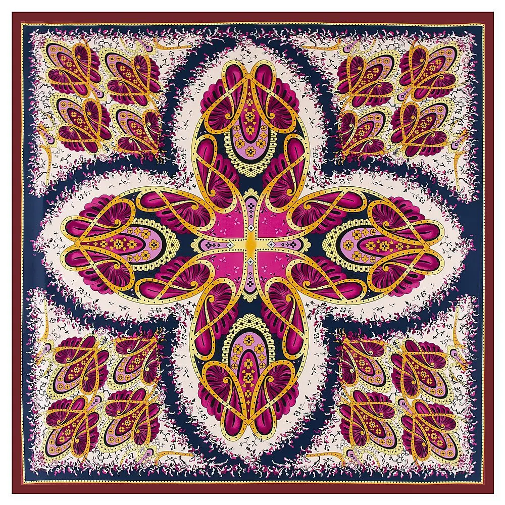 

Fashion Soft Cashew Butterfly Printed Throw Blanket 130x130cm Ladies Hijab Shawl Square H Silk Bandana Kerchief Scarf Blanket