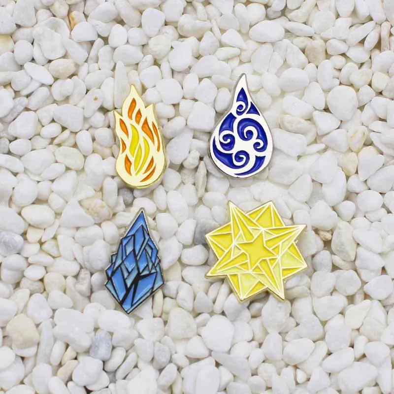 Модные броши с изображением пламени звезд воды айсберга эмалированные значки
