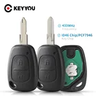 KEYYOU 2 кнопки корпус автомобильного ключа дистанционного управления для Renault Traffic, Master Vivaro Movano Kangoo Ne73 VAC102 лезвие 433 МГц ID46 чип