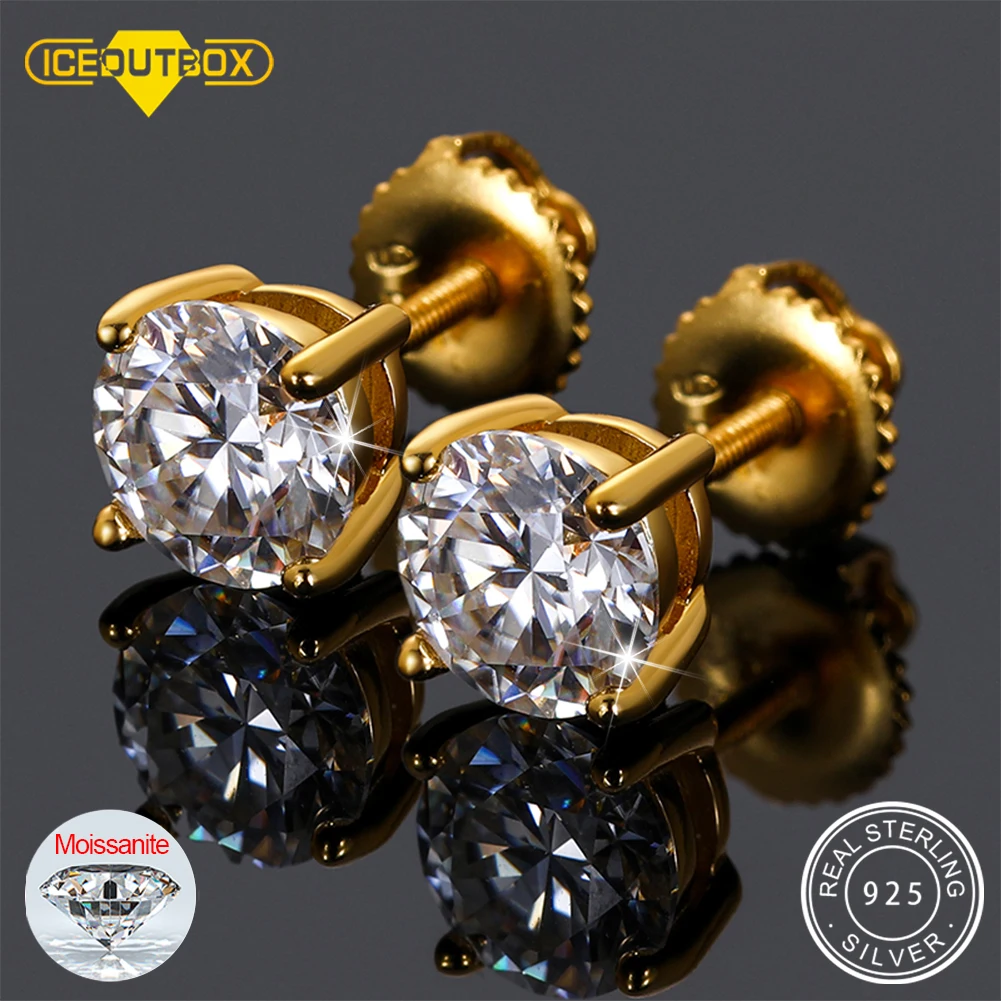 

Серьги-гвоздики из серебра 6,5 пробы с мусанитом, 100% мм
