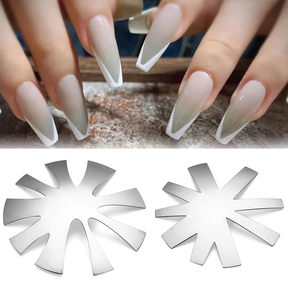 Профессиональные ногти 9 размеров серебристые золотистые многоцветные с V