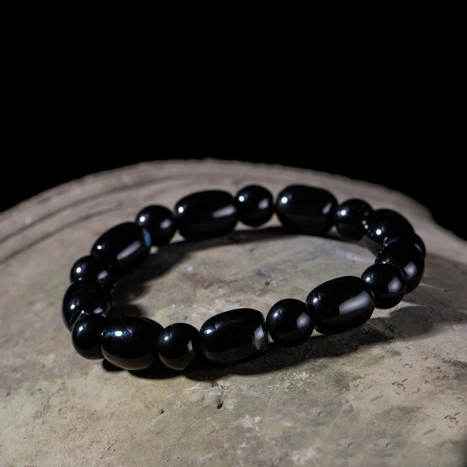Модные 10 мм браслеты с бусинами из натурального камня для мужчин гематит бисера