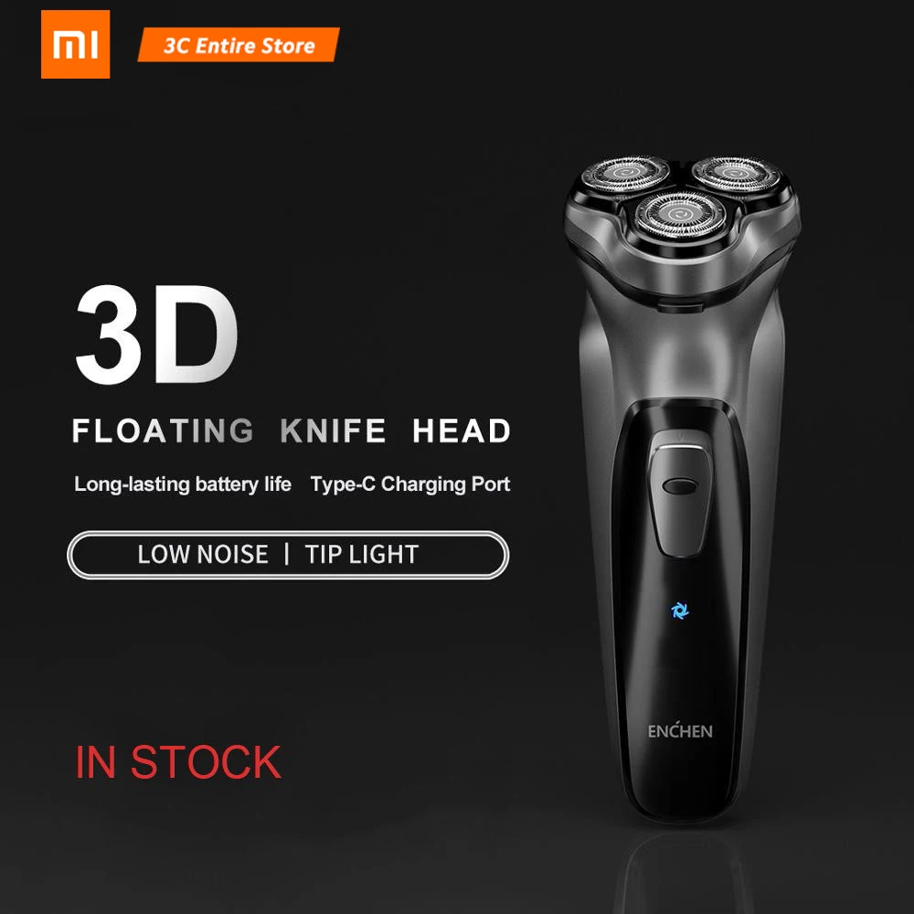 XIAOMI для лица бритва Enchen BlackStone 3D электробритва, мужские моющиеся type-C USB Перезаряжаемый станок для бритья бороды