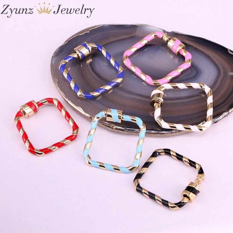 

5 шт., 25 мм, квадратный эмалированный замок, фотофурнитура для ювелирных изделий