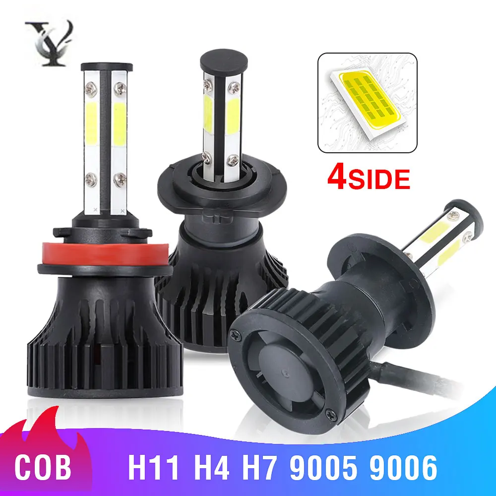 4 боковые мини H11 светодиодный фары для автомобиля H7 H4 9003 9005 HB3 H10 9006 HB4 Turbo Hi-Lo луч