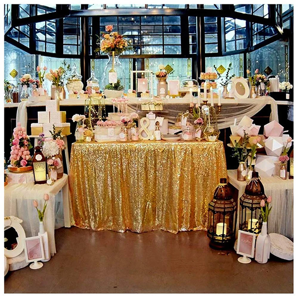 Прямоугольная скатерть с золотыми/розовыми/серебристыми/розовыми/ярко-синими